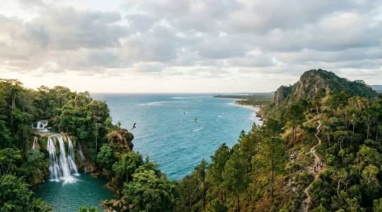 Adventurers experiencing multiple extreme sports in Dominican Republic's diverse landscapes